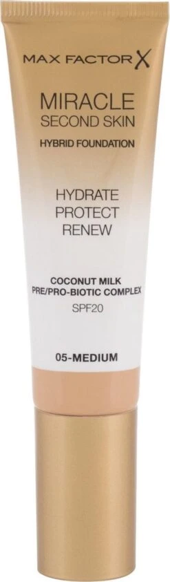 Max Factor Miracle Second Skin Foundation - 05 Medium -Cosmetica Korting Winkel 352x1200 3