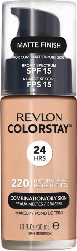 Revlon Colorstay Foundation With Pump - 220 Natural Beige (Oily Skin) -Cosmetica Korting Winkel 368x1200