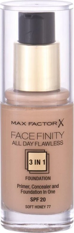 Max Factor Facefinity All Day Flawless 3-in-1 Liquid Foundation - 077 Soft Honey -Cosmetica Korting Winkel 385x1200