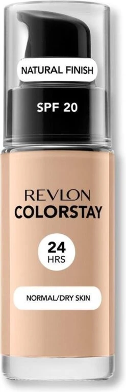 Revlon Colorstay Foundation With Pump Dry Skin - 180 Sand Beige -Cosmetica Korting Winkel 386x1200