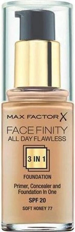 Max Factor Facefinity All Day Flawless 3-in-1 Liquid Foundation - 077 Soft Honey -Cosmetica Korting Winkel 391x1200