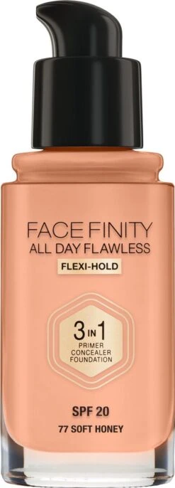 Max Factor Facefinity All Day Flawless 3-in-1 Liquid Foundation - 077 Soft Honey -Cosmetica Korting Winkel 432x1200