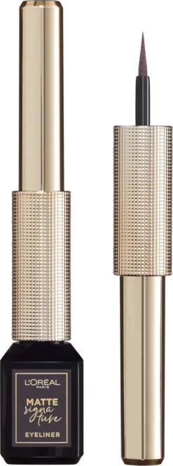 L'Oréal Paris Matte Signature Eyeliner Van Superliner – Matte Liquid Eyeliner – Waterproof - 06 Greige Signature – Grijs -Cosmetica Korting Winkel 447x1200 2