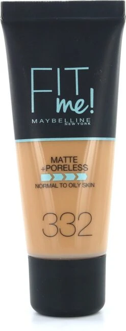 Maybelline Fit Me Matte & Poreless Foundation - 332 Golden Caramel -Cosmetica Korting Winkel 457x1200 2
