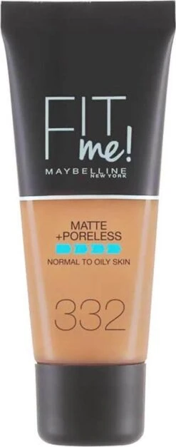 Maybelline Fit Me Matte & Poreless Foundation - 332 Golden Caramel -Cosmetica Korting Winkel 473x1200 1