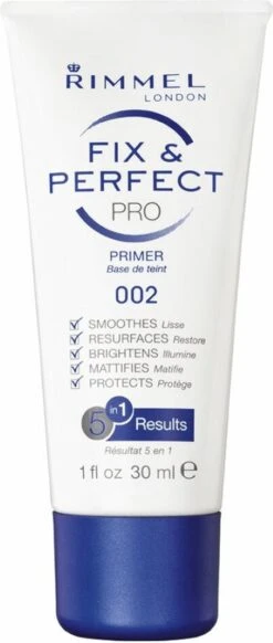 Rimmel London Fix & Perfect Make-Up Primer - 002 Transparent - 30 Ml -Cosmetica Korting Winkel 509x1200
