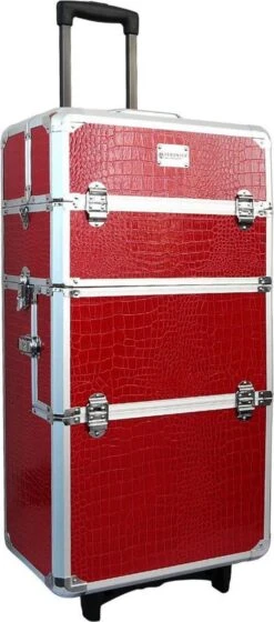 Veronica NAIL-PRODUCTS Aluminium Nagel Trolley 3 In 1 CROCO ROOD, Pedicure, Manicure. Ook Als Sinterklaas Trolley, Trolly, Koffer! -Cosmetica Korting Winkel 529x1200 1