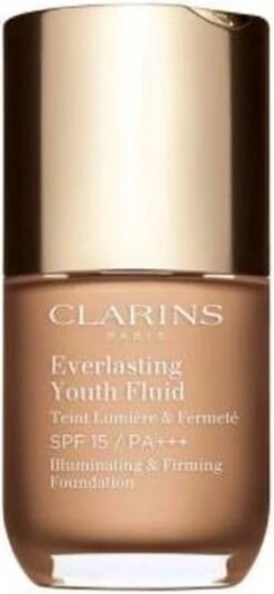 Clarins Everlasting Youth Fluid Illuminating & Firming Foundation - 110 Honey - Foundation - 30 Ml -Cosmetica Korting Winkel 555x1200