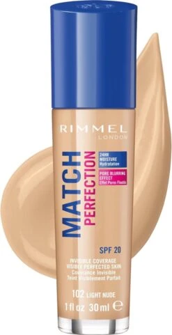 Rimmel London Match Perfection Foundation 102 Light Nude -Cosmetica Korting Winkel 616x1200