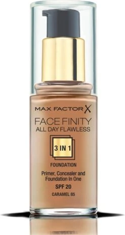 Max Factor Facefinity All Day Flawless 3-in-1 Liquid Foundation - 085 Caramel -Cosmetica Korting Winkel 640x1200 1