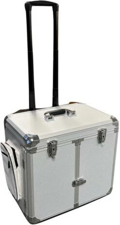 Pedicure Koffer / Trolley - Professional Pedicure Cas- Zilver Streepmotief -Cosmetica Korting Winkel 640x1200 4