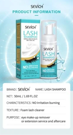 Sevich Wimper Extensions Cleanser - Wimpershampoo - Lash Foam Shampoo - Lash Cleanser - Wimper-shampoo - Assortiment 'Het Gemak' -Cosmetica Korting Winkel 649x1200