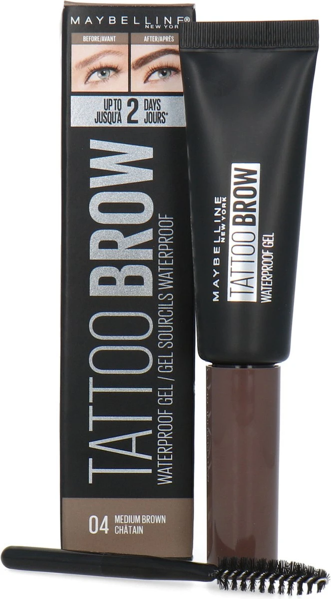 Maybelline Tattoo Brow Waterproof Wenkbrauwgel - 04 Medium Brown 13 Maybelline Tattoo Brow Waterproof Wenkbrauwgel - 04 Medium Brown - Afbeelding 11