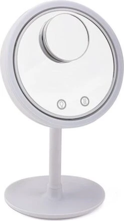 Merkloos Decopatent® Beauty Breeze Mirror - Make-Up Spiegel Met LED Verlichting & Ventilatie - 360° Draaibaar - Make Up 5x Vergrootspiegel -Cosmetica Korting Winkel 675x1200 5