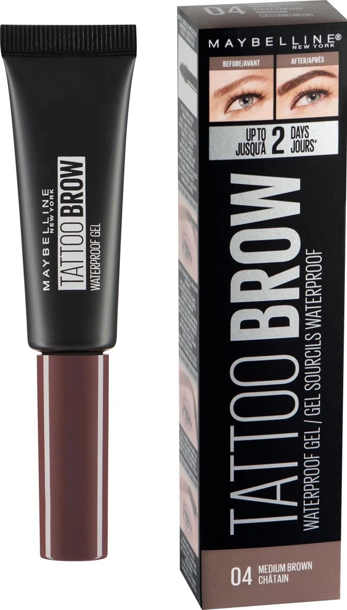 Maybelline Tattoo Brow Waterproof Wenkbrauwgel - 04 Medium Brown 4 Maybelline Tattoo Brow Waterproof Wenkbrauwgel - 04 Medium Brown - Afbeelding 2