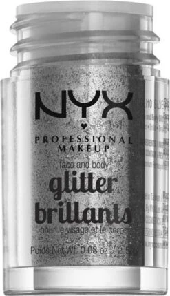 NYX PROFESSIONAL MAKEUP FACE & BODY GLITTER - SILVER -Cosmetica Korting Winkel 690x1200 3