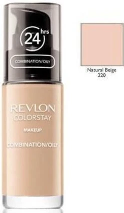 Revlon Colorstay Foundation With Pump - 220 Natural Beige (Oily Skin) -Cosmetica Korting Winkel 702x1200
