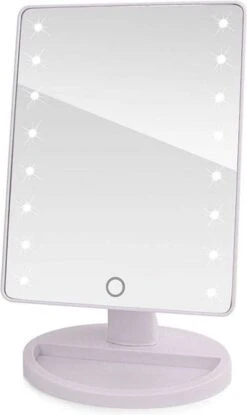 Verlichte Make-up Spiegel 180° Draaibaar 16 Ingebouwde LED Lampjes - Wit -Cosmetica Korting Winkel 714x1200 1