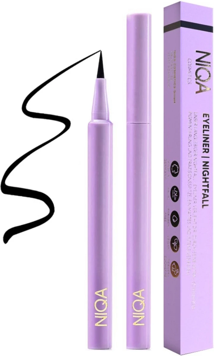 NIQA - Liquid Eyeliner Nightfall - Cat Eye Look - Vegan & Halal 3 NIQA - Liquid Eyeliner Nightfall - Cat Eye Look - Vegan & Halal