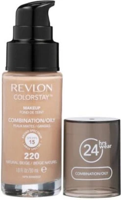 Revlon Colorstay Foundation With Pump - 220 Natural Beige (Oily Skin) -Cosmetica Korting Winkel 728x1200