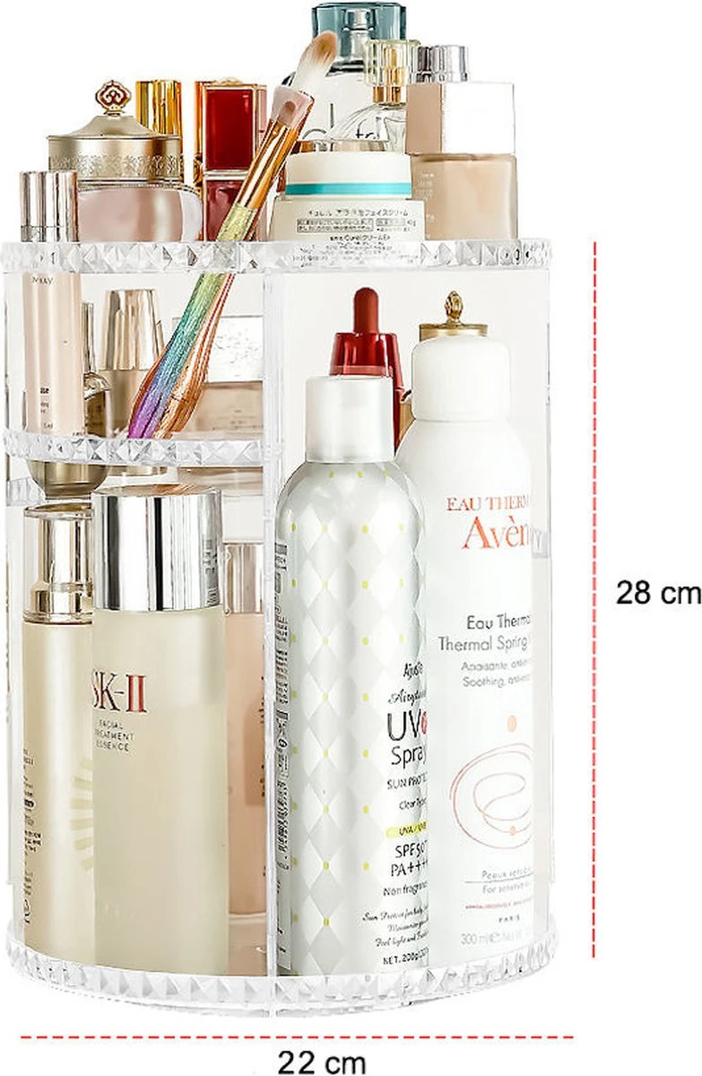 Merkloos Decopatent® Make Up Organizer - 360 Graden Draaibaar - Staande Makeup Organizer Transparant - Cosmetica - Lippenstift - Nagellak - Brushes - Kwasten - Oorbellen Etc 7 Merkloos Decopatent® Make Up Organizer - 360 Graden Draaibaar - Staande Makeup Organizer Transparant - Cosmetica - Lippenstift - Nagellak - Brushes - Kwasten - Oorbellen Etc - Afbeelding 5