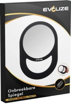 Evolize Onbreekbare Spiegel Met Handvat - Ø 16,5 Cm - Ophangbaar - Rond - Handspiegel - Kappersspiegel - Reisspiegel - Make Up - Afmeting: 28 X 19 Cm - Zwart -Cosmetica Korting Winkel 809x1200 5