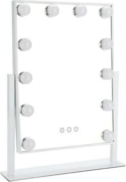 Bright Beauty Vanity Hollywood Make Up Spiegel Met Verlichting - Wit - Dimbaar Met Drie Lichtstanden