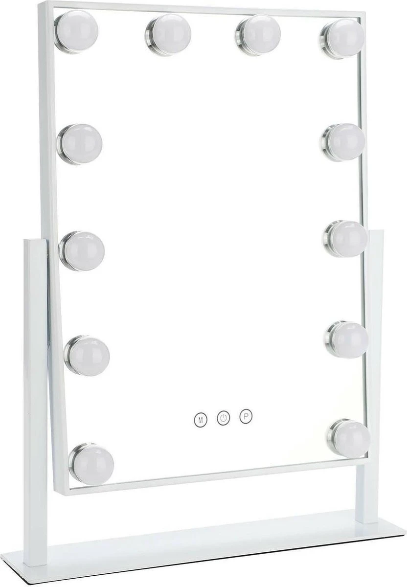 Bright Beauty Vanity Hollywood Make Up Spiegel Met Verlichting - Wit - Dimbaar Met Drie Lichtstanden 3 Bright Beauty Vanity Hollywood Make Up Spiegel Met Verlichting - Wit - Dimbaar Met Drie Lichtstanden