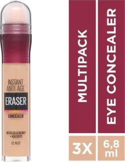 Maybelline Eraser Eye Concealer - Nude - 3 Stuks Voordeelverpakking -Cosmetica Korting Winkel 930x1200 1