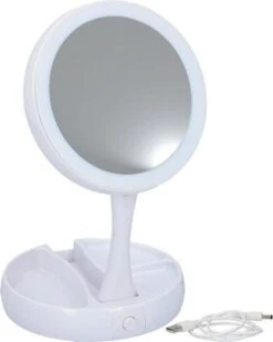 Grundig Opmaakspiegel - LED-verlichting - Opbergruimte Sieraden - Gewone En Vergrotende Spiegel - Wit -Cosmetica Korting Winkel 958x1200 2