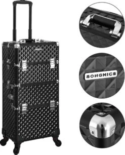 Merkloos Trolley, Make-up Koffer, Cosmetische Koffer, Voor Nageldesign, Make-up Organizer, Koffer Met Draagtas, Zwart JHZ04B 15 Merkloos Trolley, Make-up Koffer, Cosmetische Koffer, Voor Nageldesign, Make-up Organizer, Koffer Met Draagtas, Zwart JHZ04B -Cosmetica Korting Winkel 970x1200 5